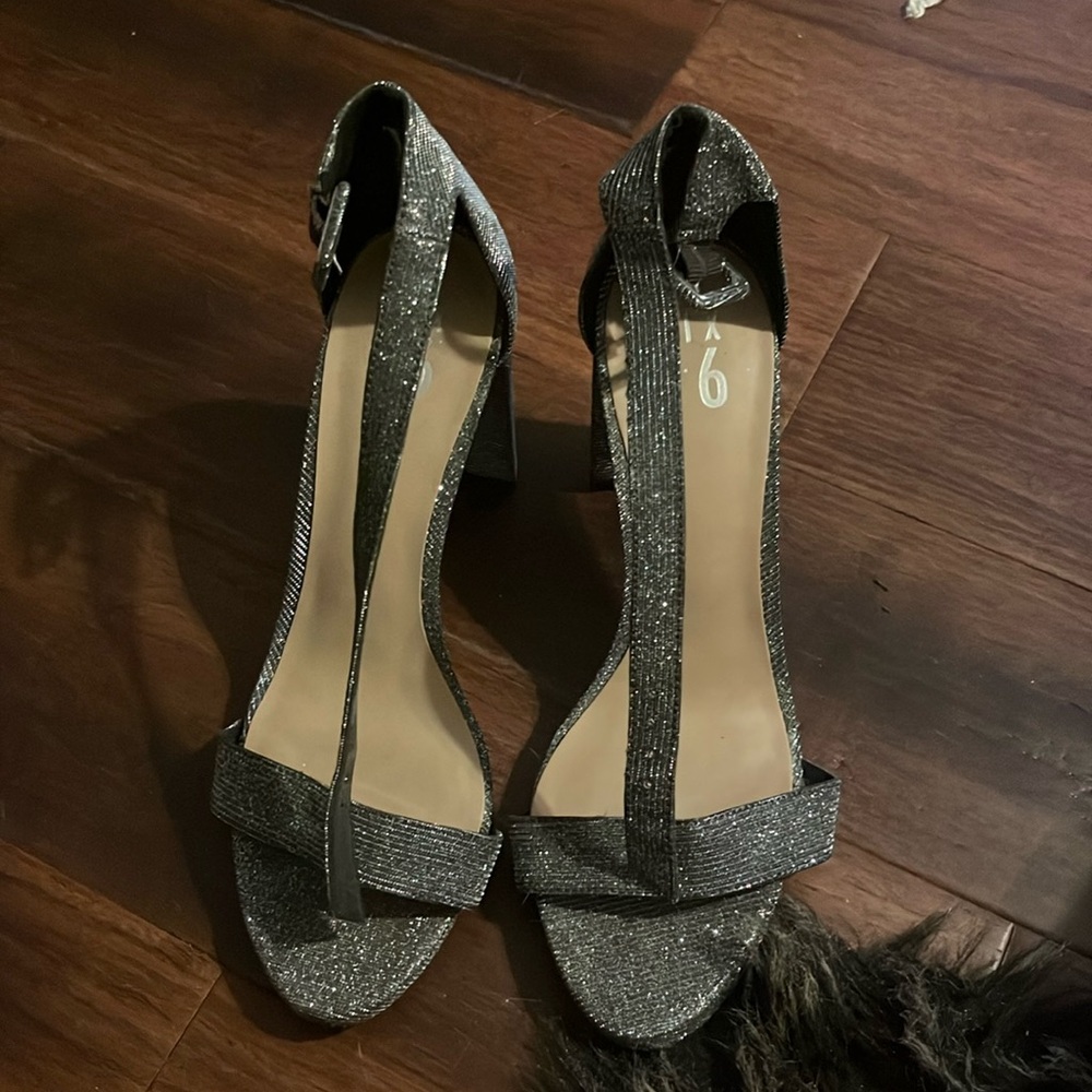 Silver high heels